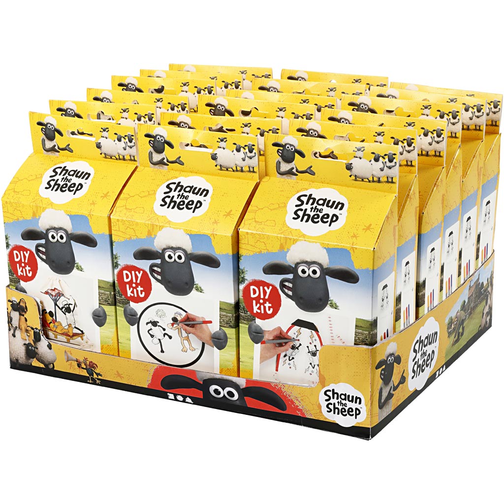 Table display with material kits, 18 set