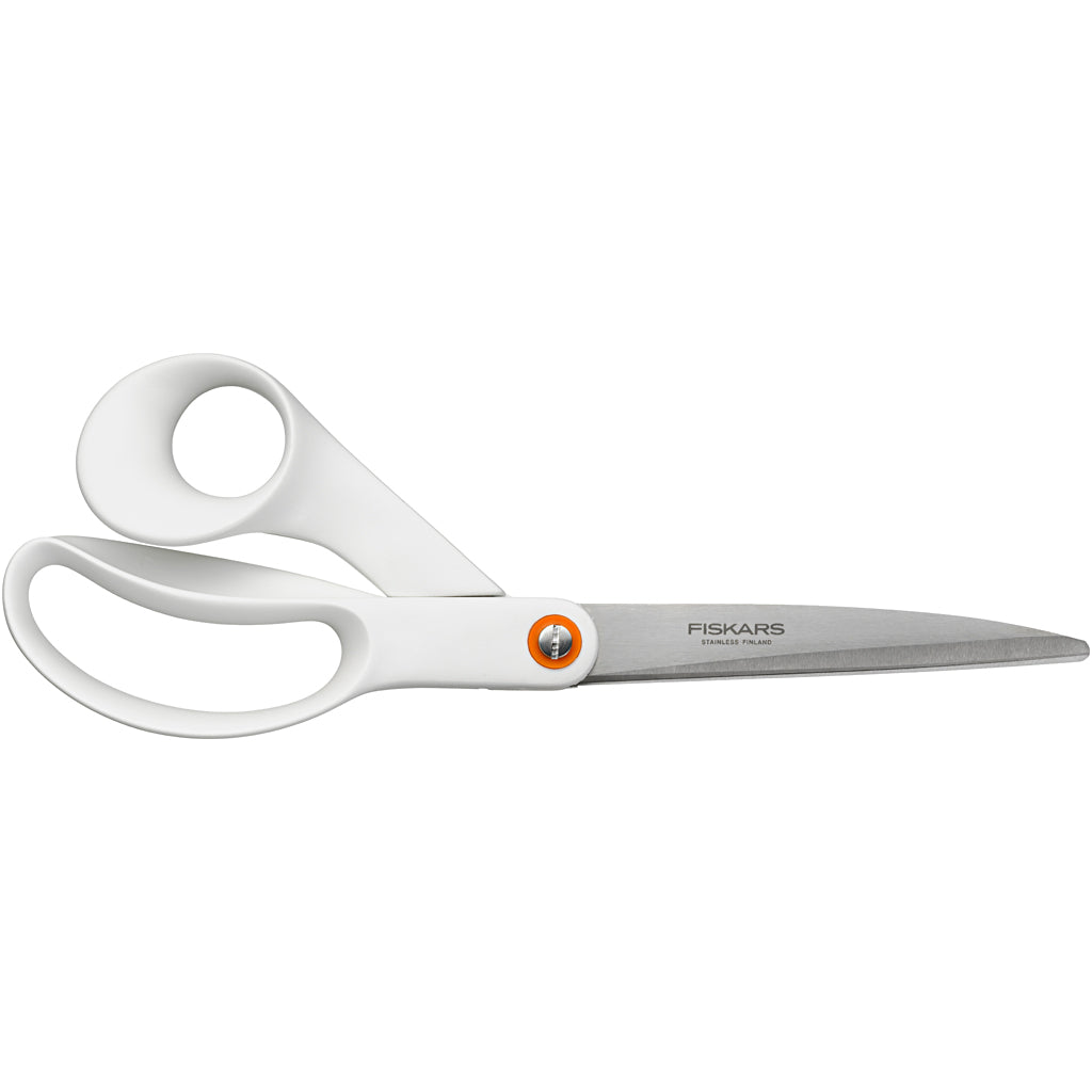 Fiskars General Purpose Scissors, L: 24 cm, right, white