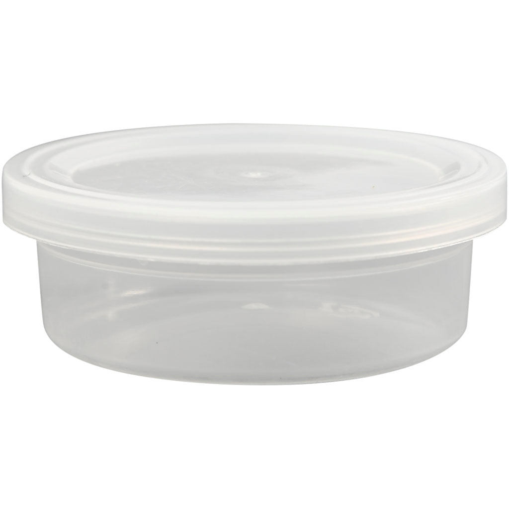 Plastic Tub with Lid, H: 24 mm, dia. 68 mm, 45 ml, 20 pc