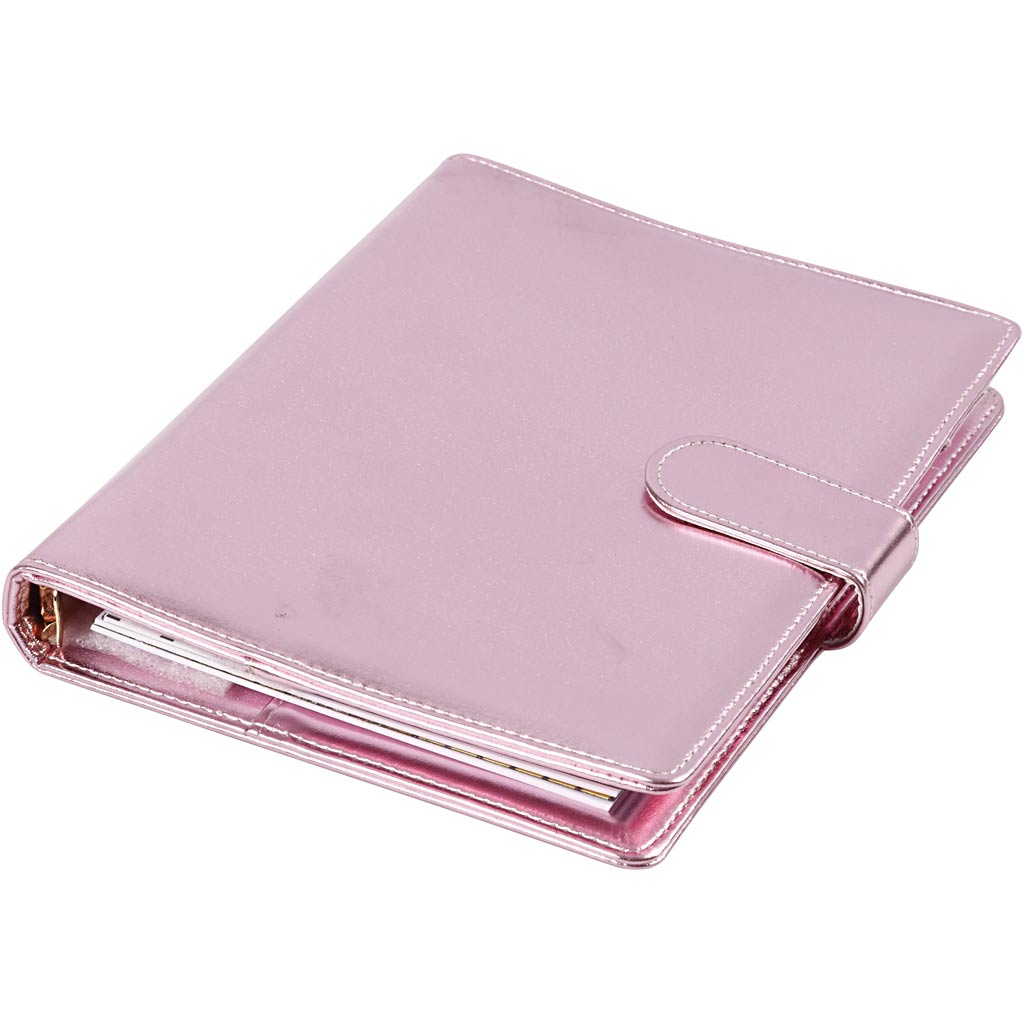 Planner, size 19x23,5x4 cm, ring folder, rose