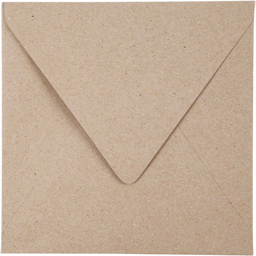 Recycled envelope, envelope size 16x16 cm, 120 g, natural, 50 pc