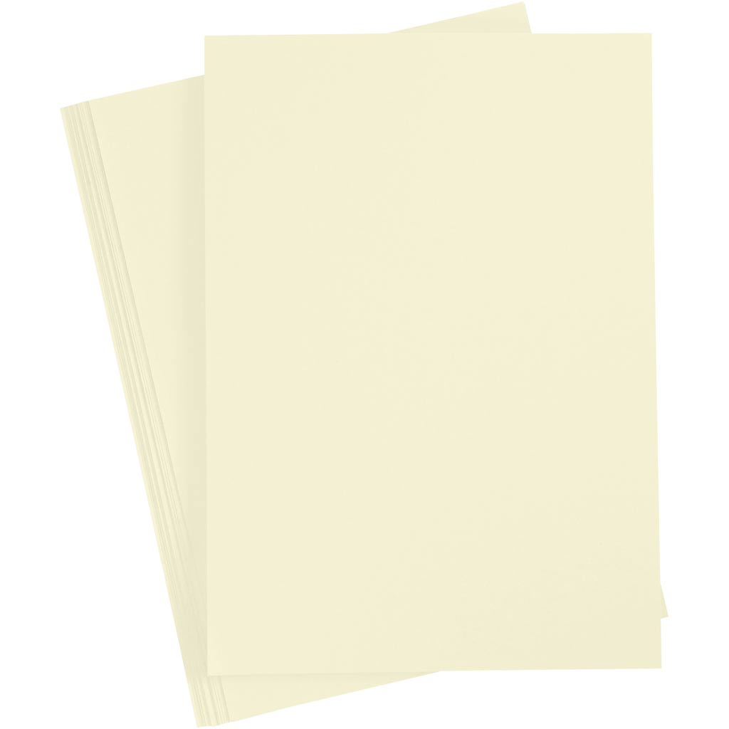 Card, A4, sheet 210x297 mm, 210 g, pastel yellow, 10 sheet
