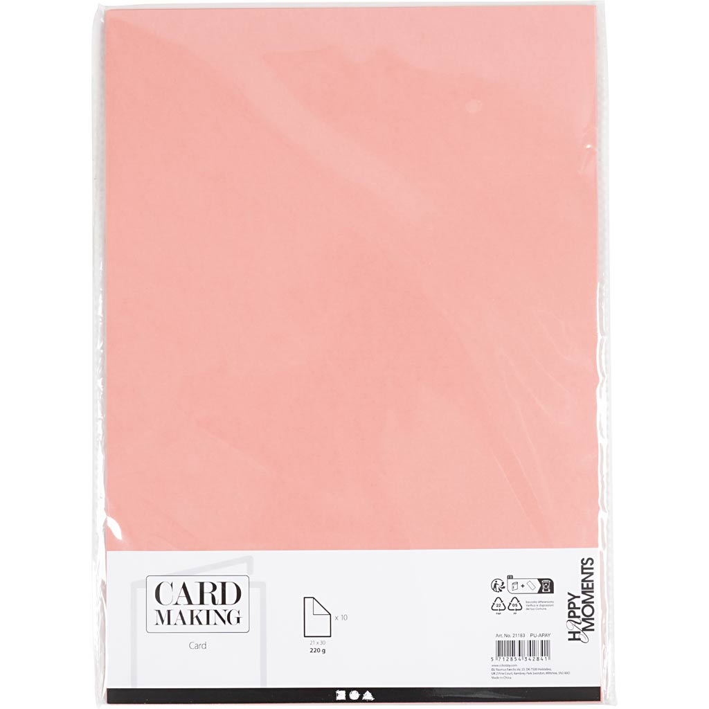 Card, A4, sheet 210x297 mm, 210 g, dark rose, 10 sheet