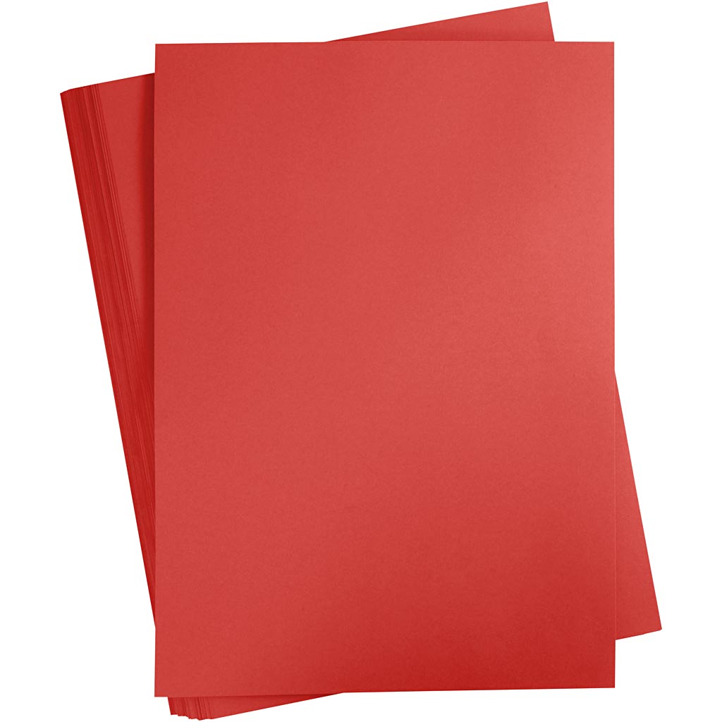 Card, A2, sheet 420x594 mm, 180 g, red, 100 sheet