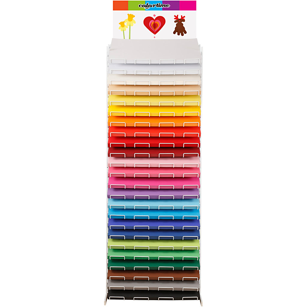 Coloured Card, A2, sheet 420x594 cm, 180 g, assorted colours, 23x100 sheet