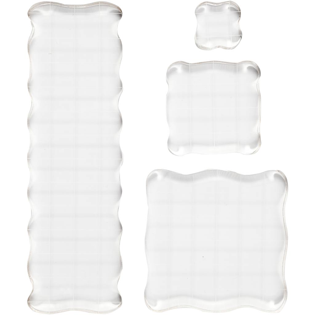 Acrylic Block, size 2,5x2,5+5x5+7,6x7,6+5x16,5 cm, thickness 1 cm, 4 pc