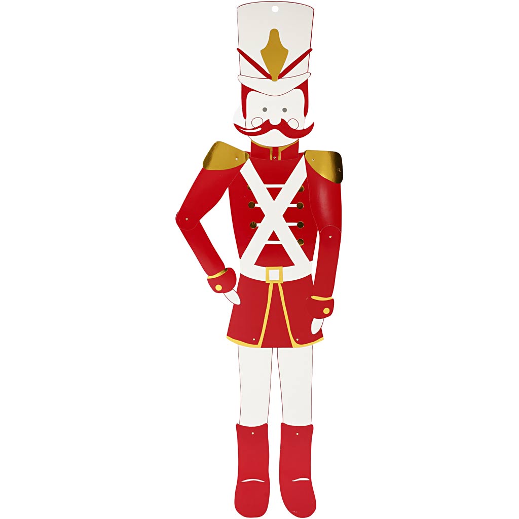 Nutcracker, H: 110 cm, W: 30 cm, 300 g, gold, red, white