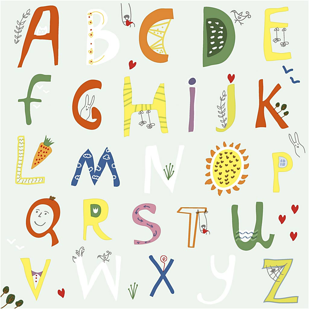 Napkins, Alphabet, size 33x33 cm, 20 pc