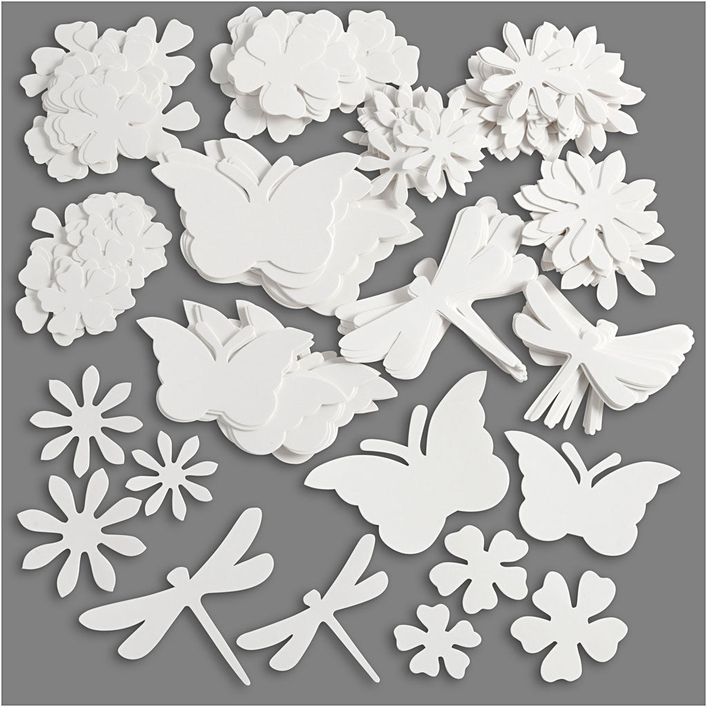 Summer Die Cut, size 4,5-12 cm, 240 g, white, 362 pc
