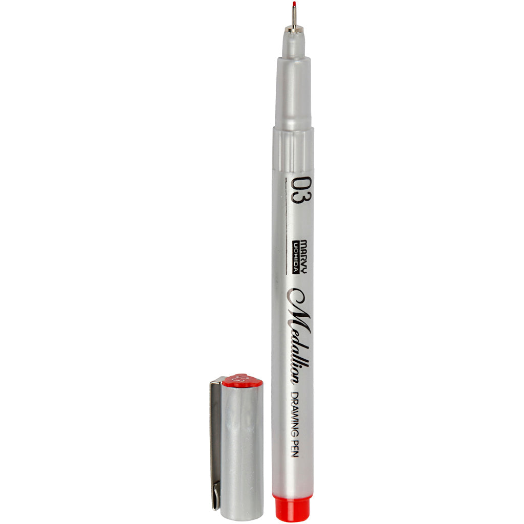 Medallion Pen, line 0,3 mm, red