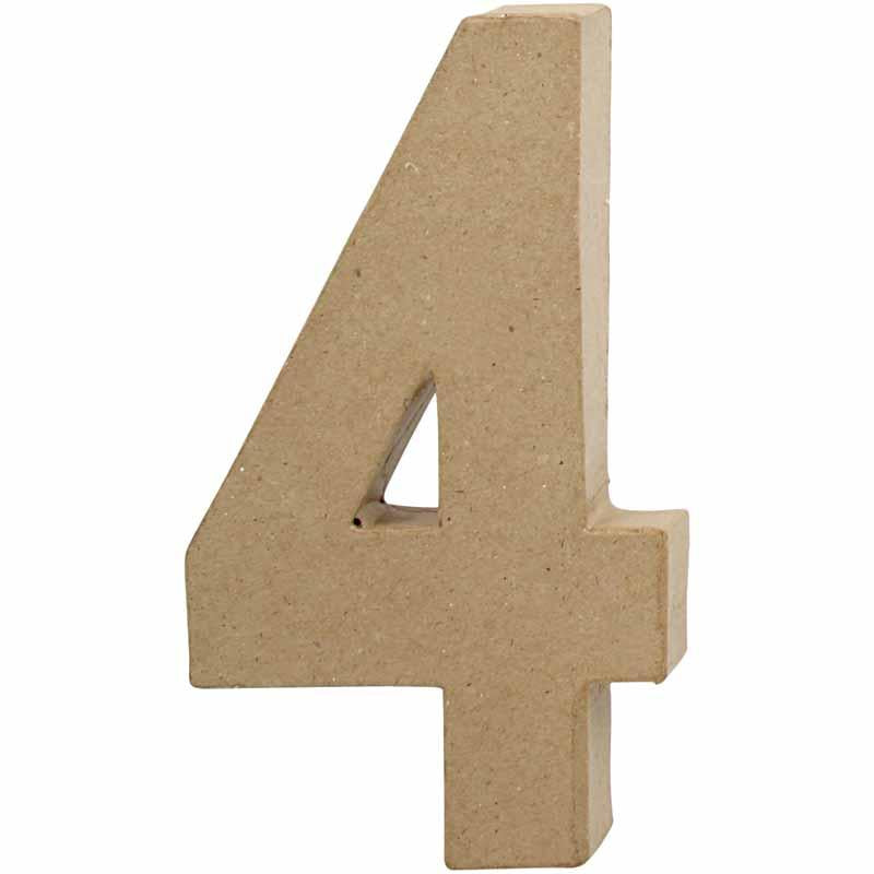 Number, 4, H: 20,5 cm, W: 12 cm, thickness 2,5 cm