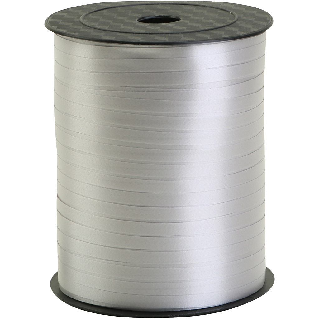 Curling Ribbon, W: 5 mm, silver, 400 m/ 1 roll