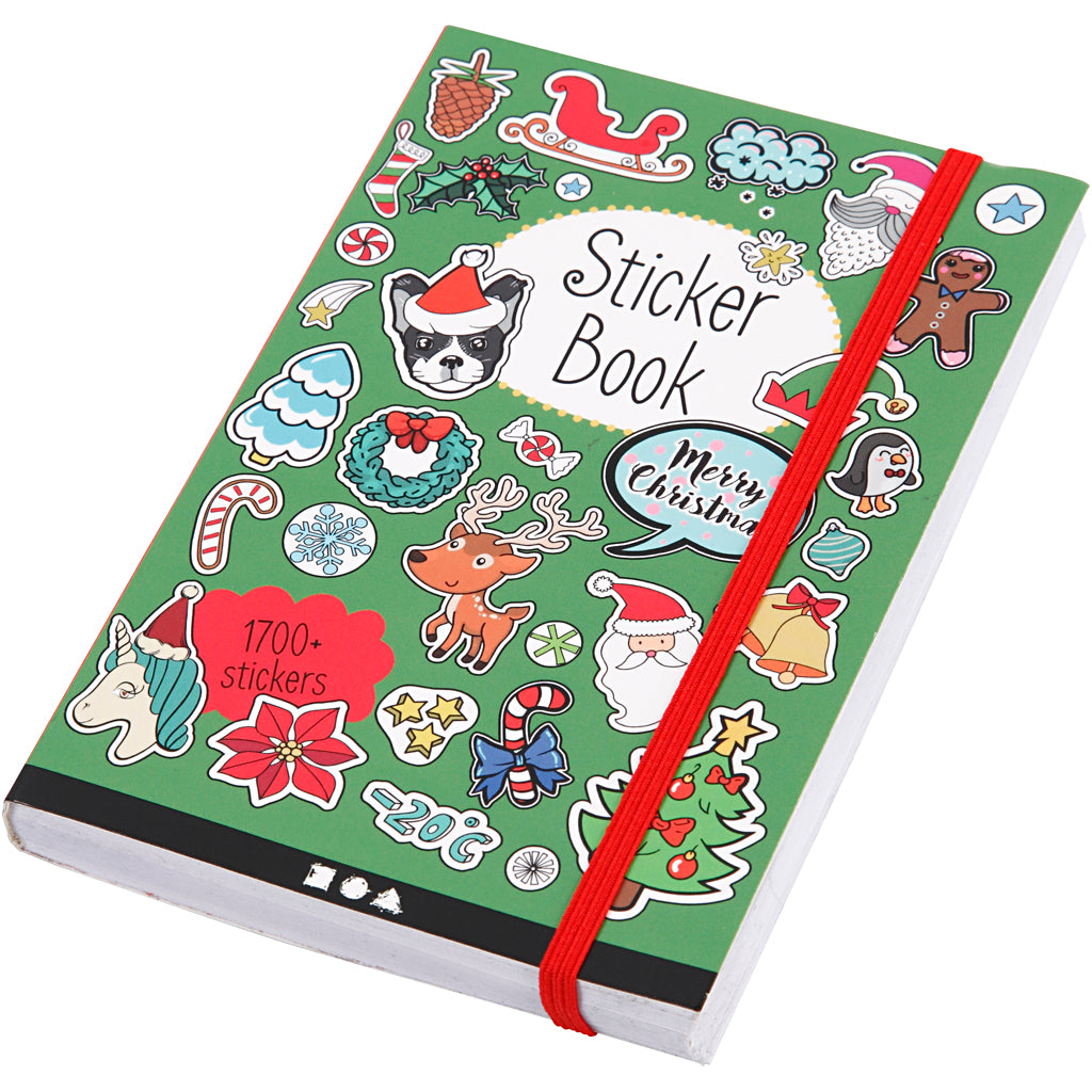 Sticker Book, christmas motifs, size 11,5x17 cm, ca. 1700 pc, 76 sheet