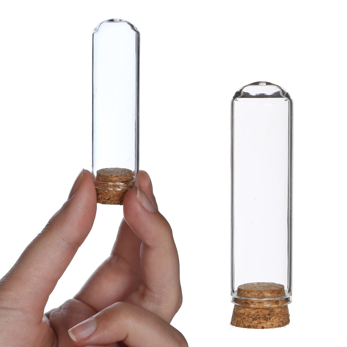 Glass mini stolp Ø2cm and 7cm high with cork (12 pcs.)