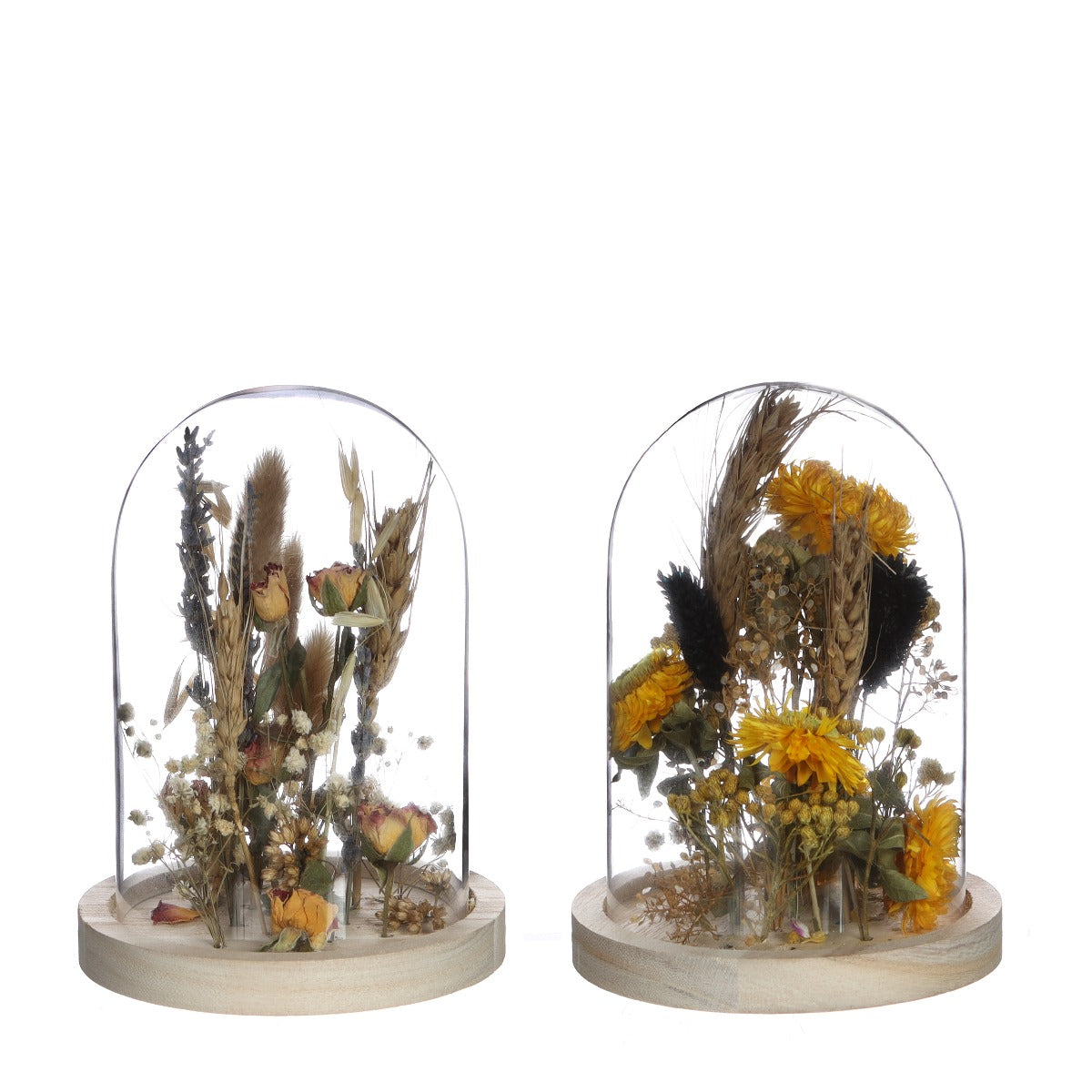 Glass jar with dried flowers natural Ø10cm (1 pcs.)