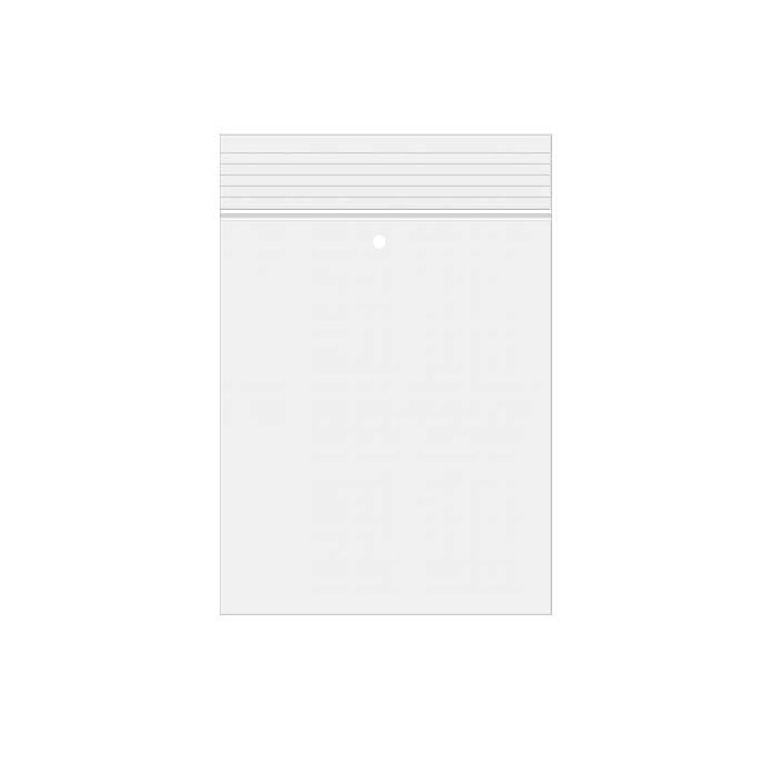 Sacchetto trasparente con chiusura a pressione e un foro per l'aerazione 18x23cm (100 pezzi) [2PE79V}