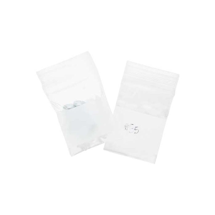 Grip Seal Bags with Write-on-Panel 4x5cm PE 50 micron
