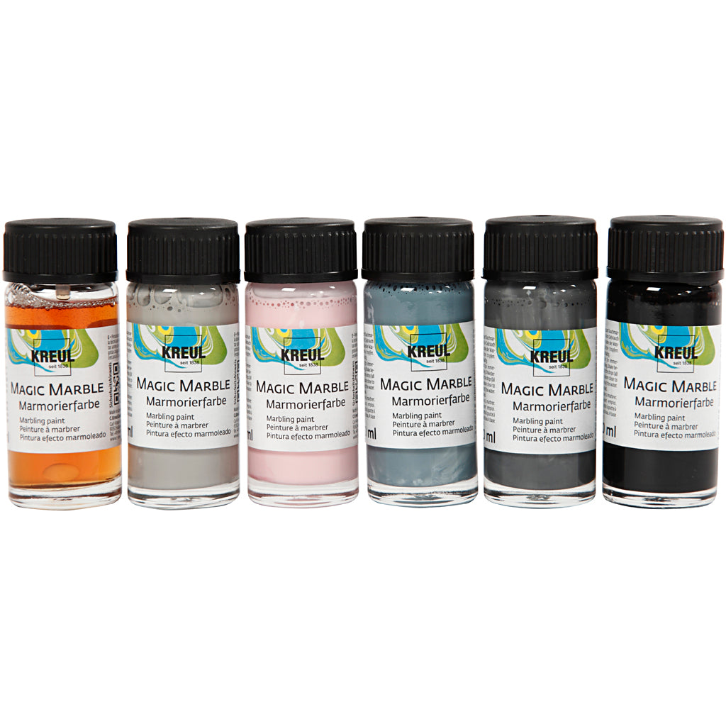Magic Marble Paint, mute colours, 6x20 ml