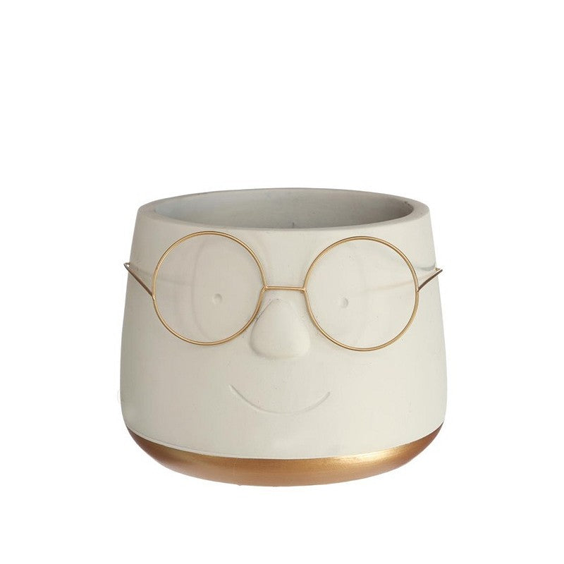 Pot with glasses Gold Ø13,5 h: 10,5 cm (6 Pcs)