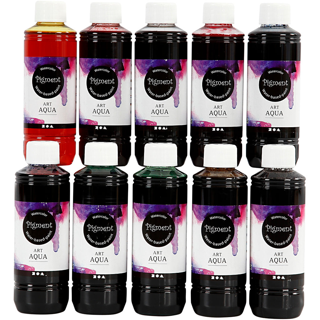 Liquid WaterColour, assorted colours, 10x250 ml