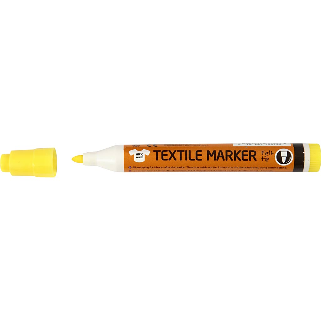 Textile Markers, line 2-4 mm, assorted colours, 12 pc