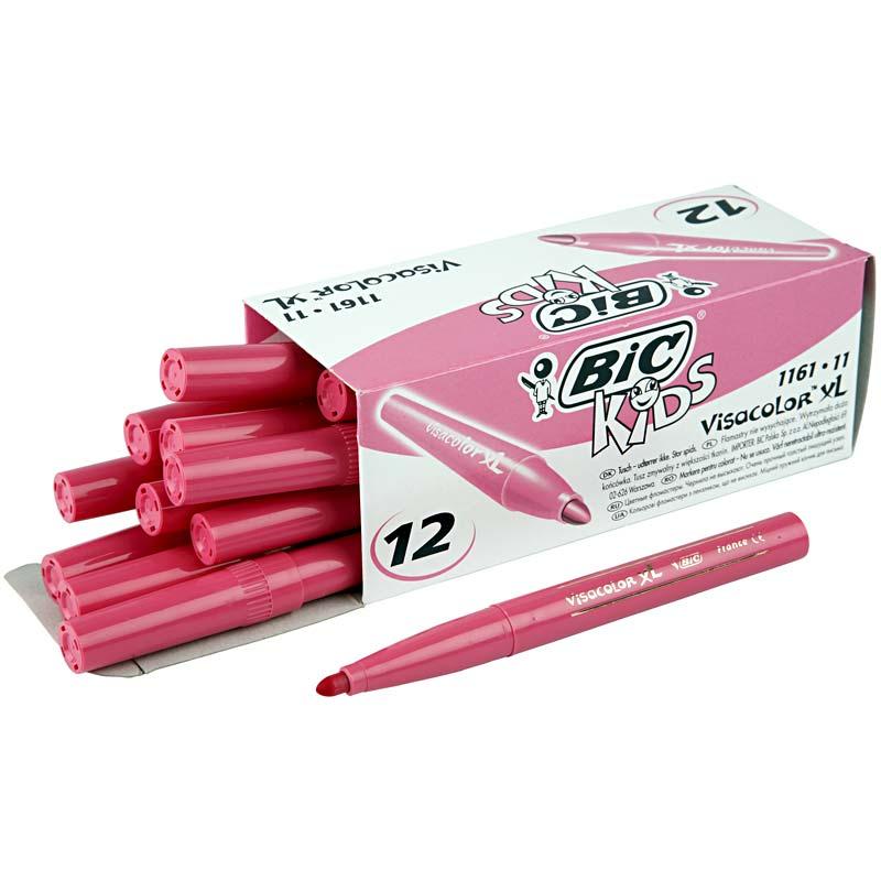 BIC Visa Color Marker, line 3 mm, pink, 12 pc