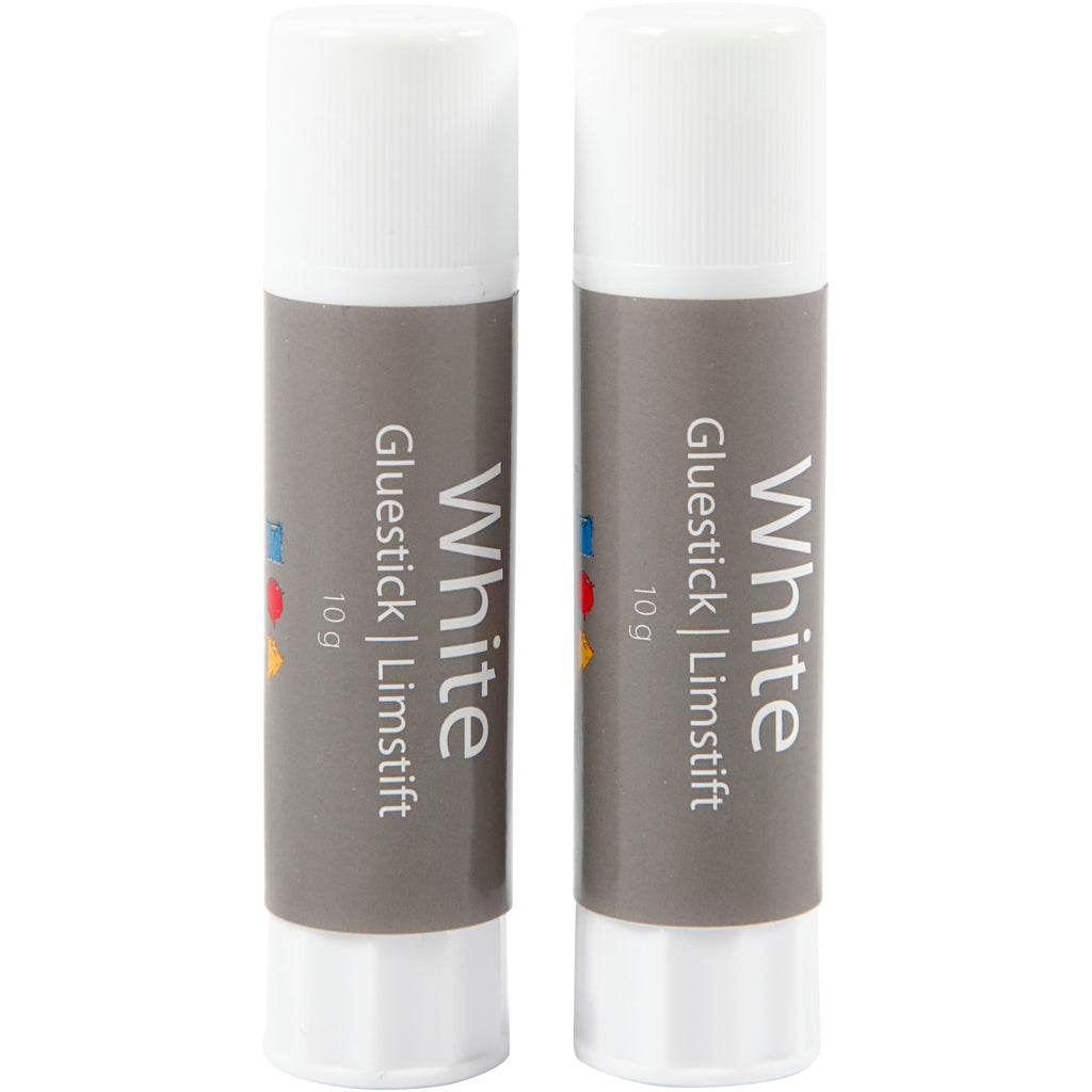 White glue stick, round, 10 g, 2 pc