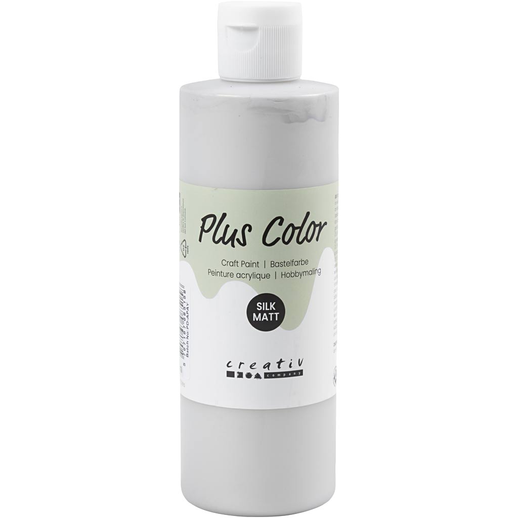 Plus Color Craft Paint, silver, 250 ml/ 1 bottle