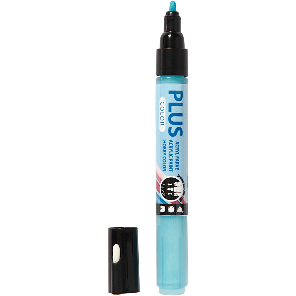 Plus Color Marker, L: 14,5 cm, line 1-2 mm, turquoise, 5,5 ml