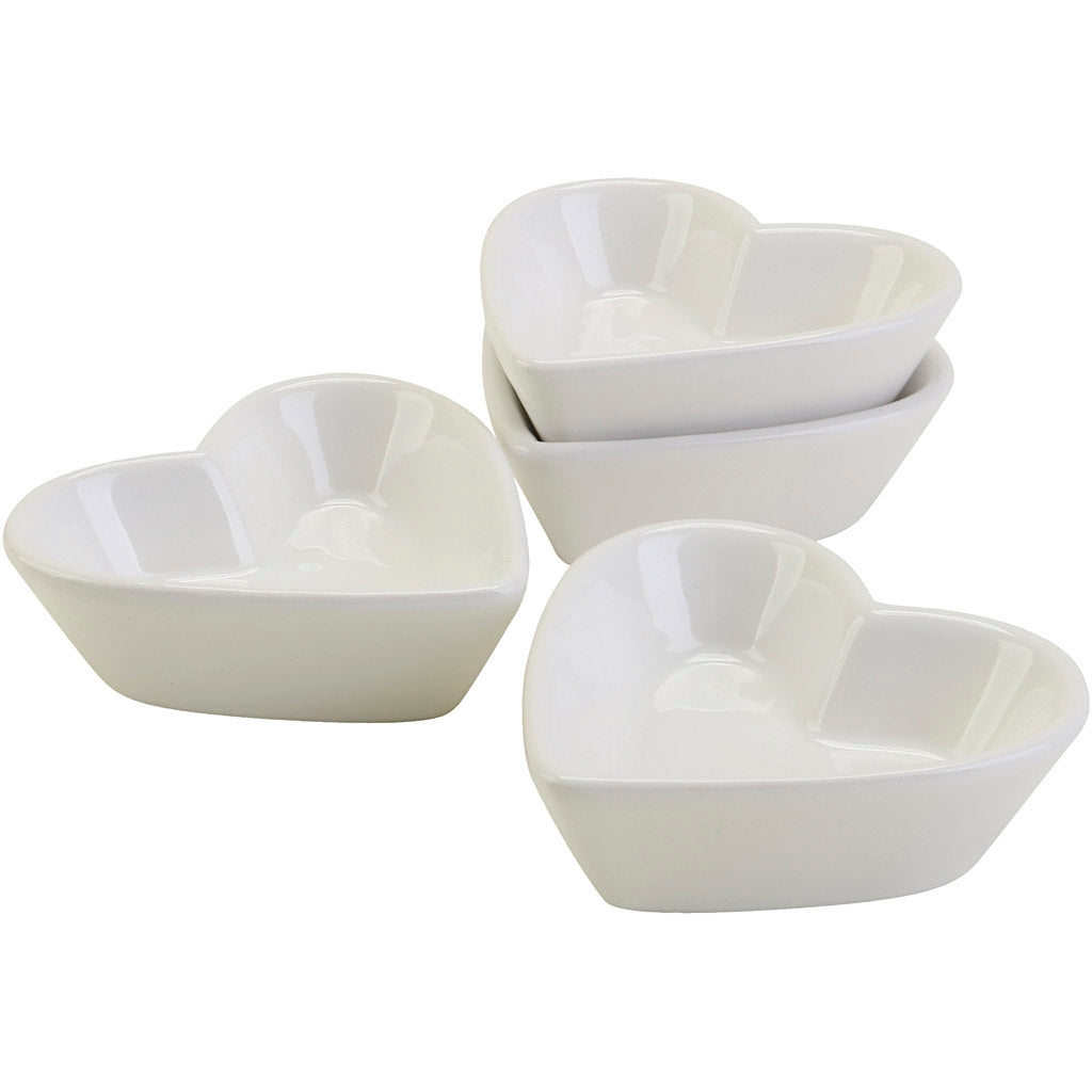 Heart-shaped bowls, dia. 8 cm, 12 pc