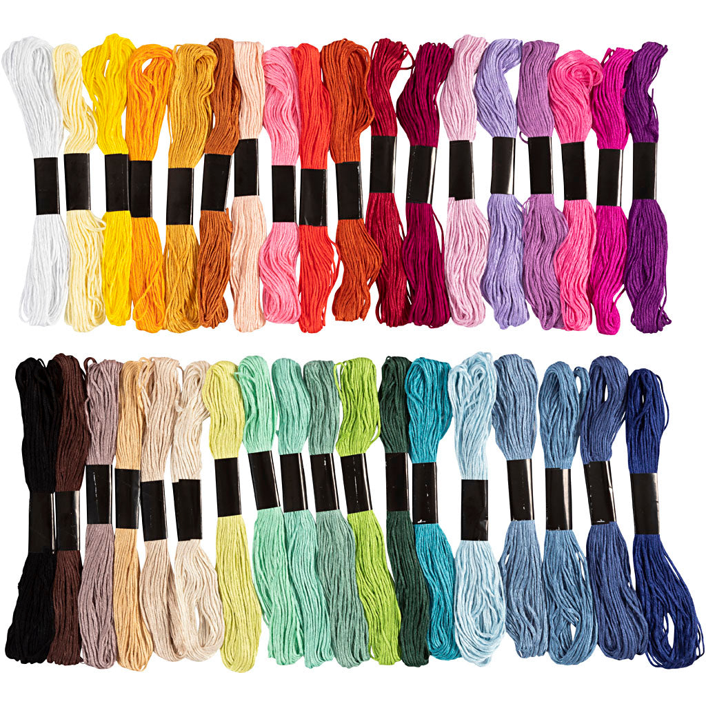 Embroidery Thread, thickness 1 mm, assorted colours, 42 bundle