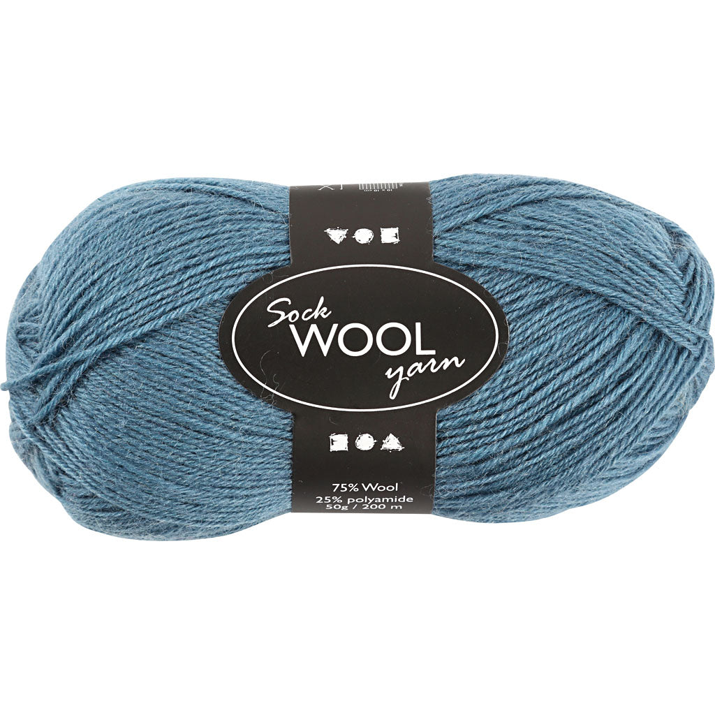 Sock Yarn, L: 200 M, petrol, 50 g/ 1 ball