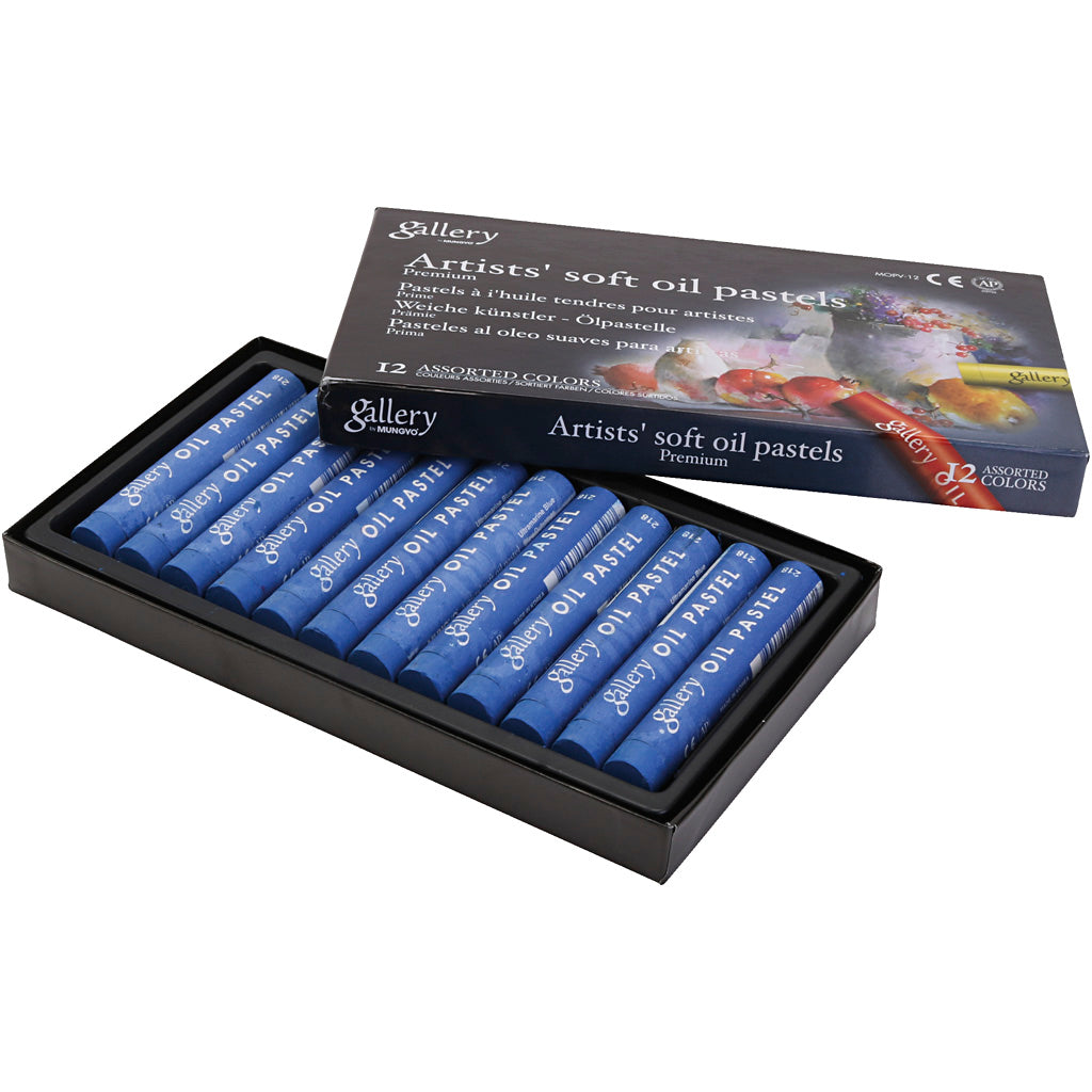 Gallery Oil Pastel, L: 7 cm, dia. 11 mm, thickness 11 mm, ultra marine, 12 pc