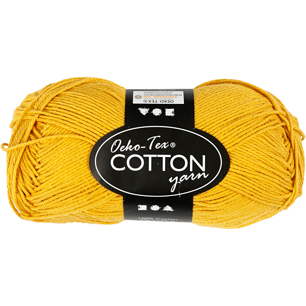 Cotton Yarn, no. 8/4, L: 170 M, needle 3-3,5, curry, 50 g/ 1 ball