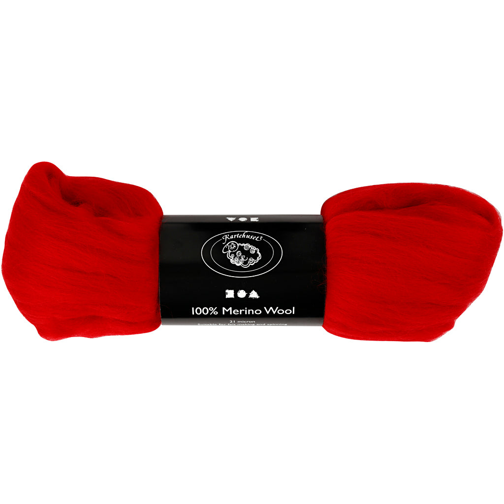 Merino Wool, thickness 21 my, christmas red, 100 g