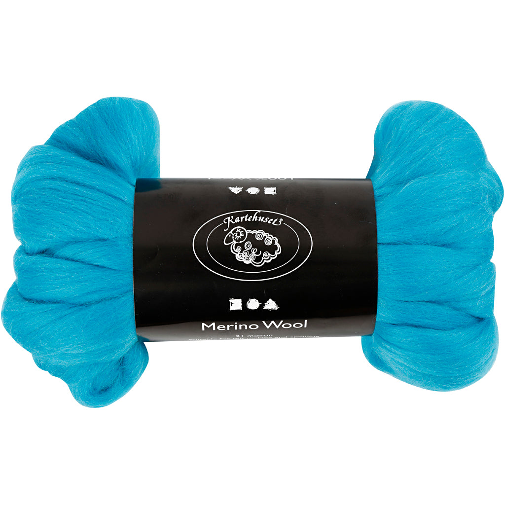 Merino Wool, thickness 21 my, turquoise, 100 g