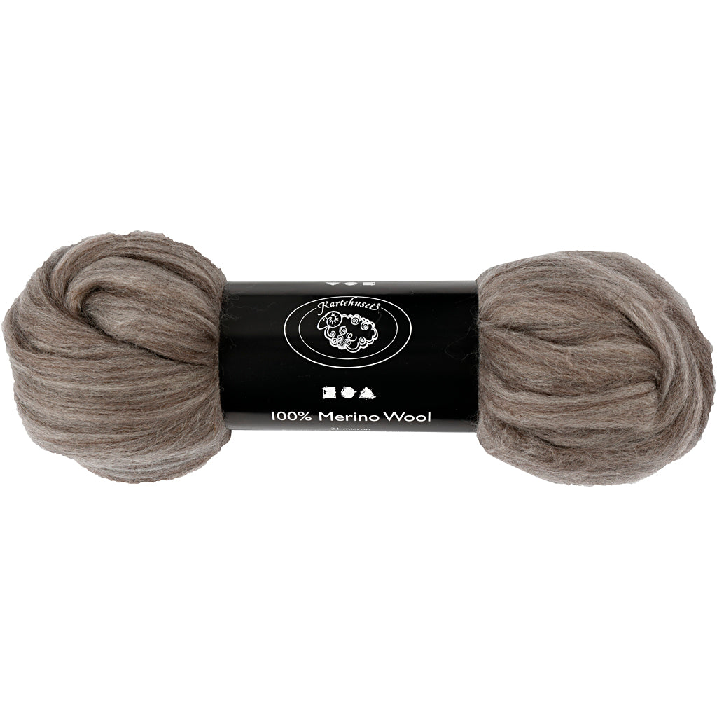 Merino Wool, thickness 21 my, natural grey, 100 g
