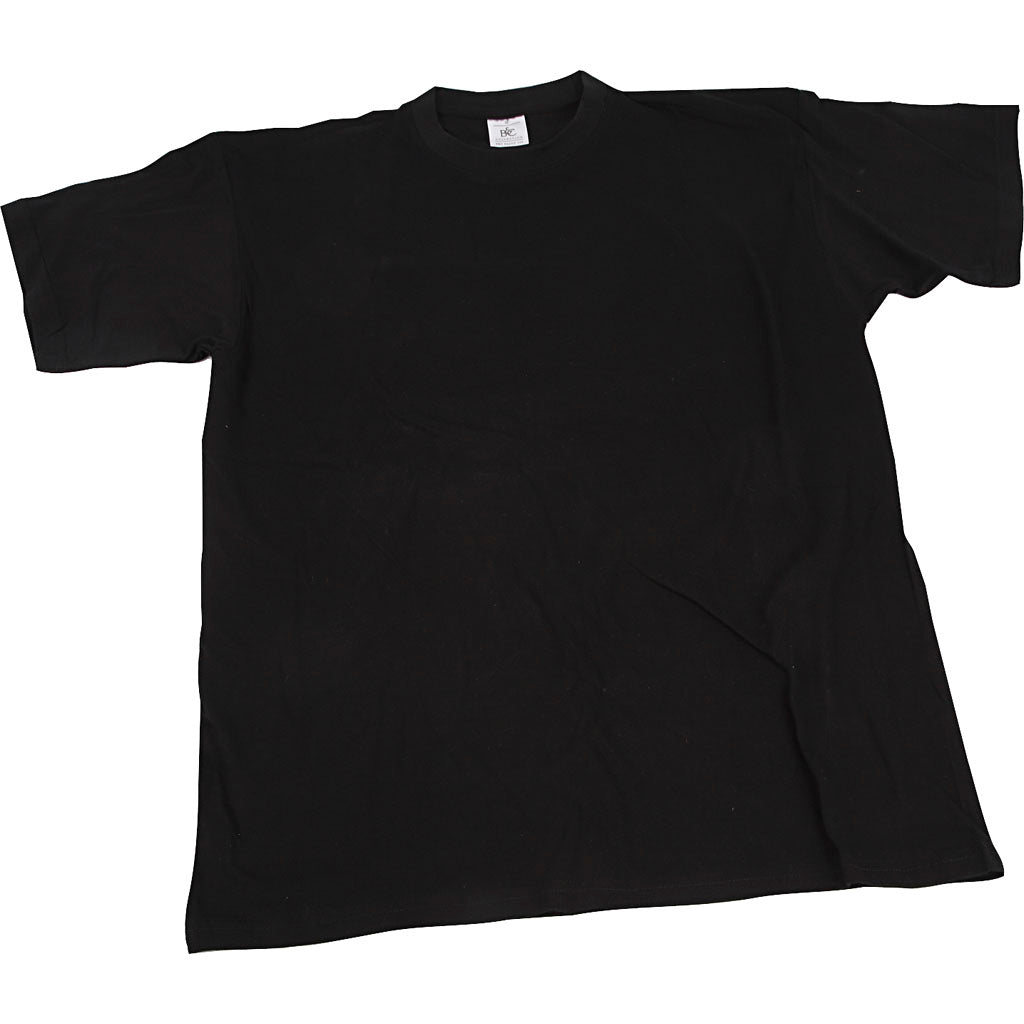T-shirts, W: 52 cm, size medium, round neck, 145 g, black