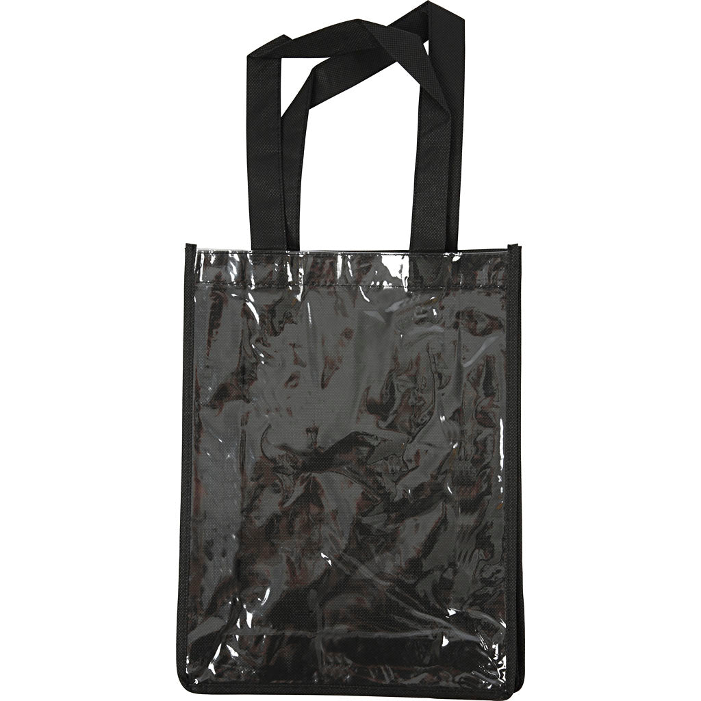 Bag with Plastic Front, size 30x23x7 cm, black