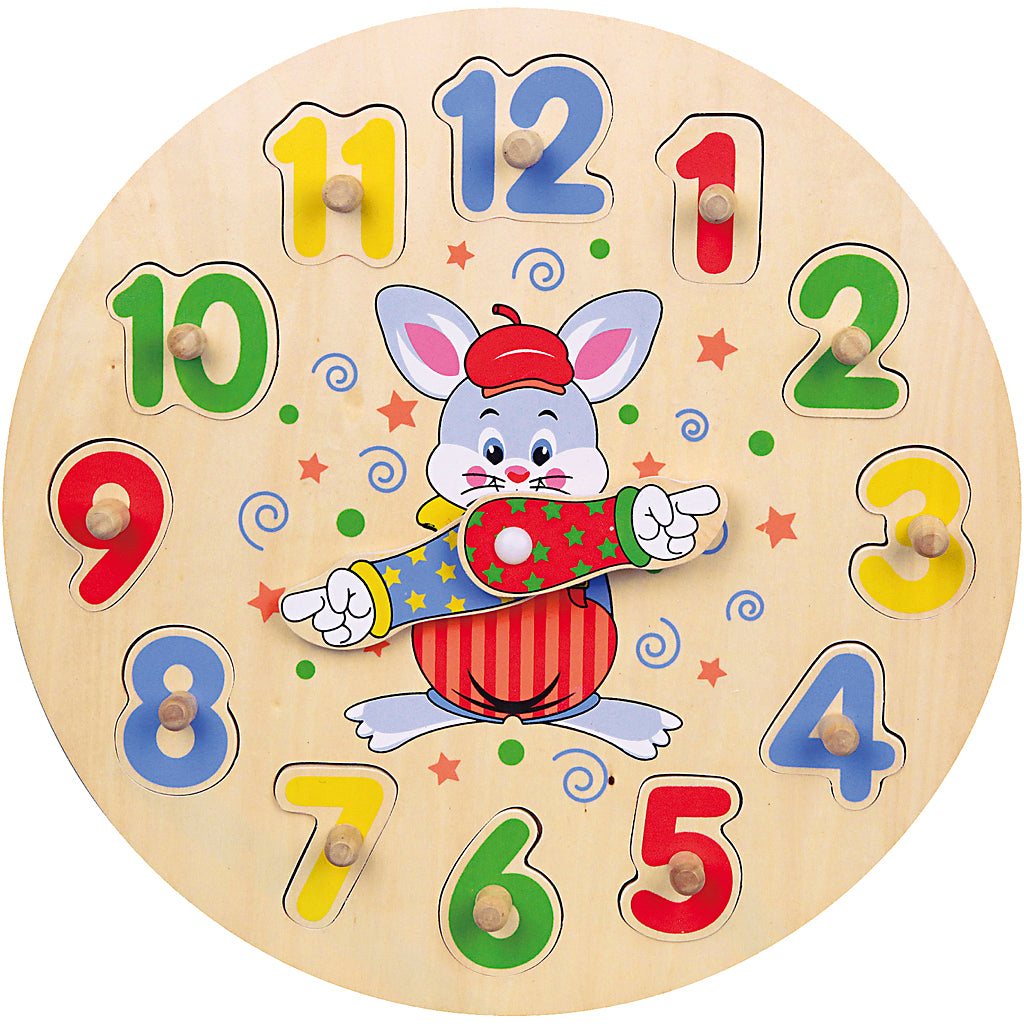 VIGA clock jigsaw puzzle, Clock, dia. 30 cm, 12 puzzle pieces