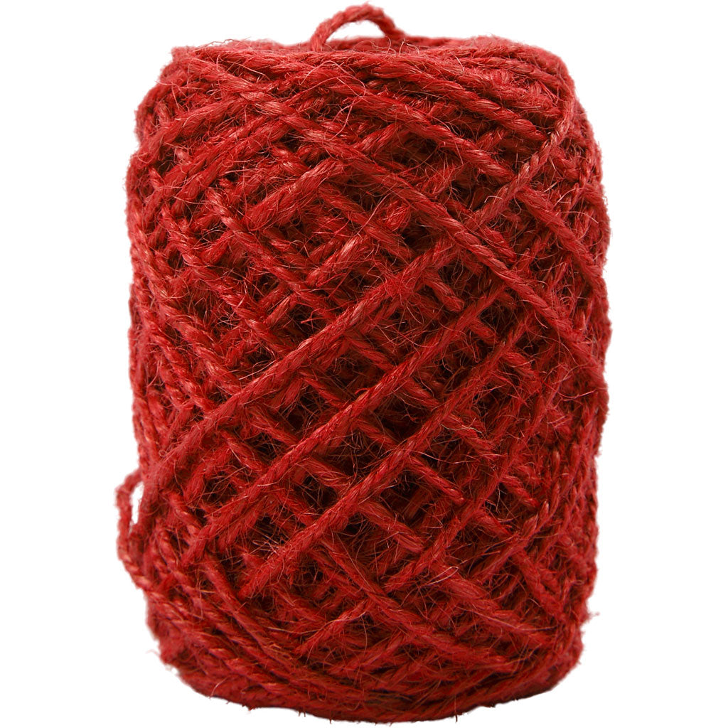 Natural Hemp, thickness 1-2 mm, red, 150 m/ 1 roll