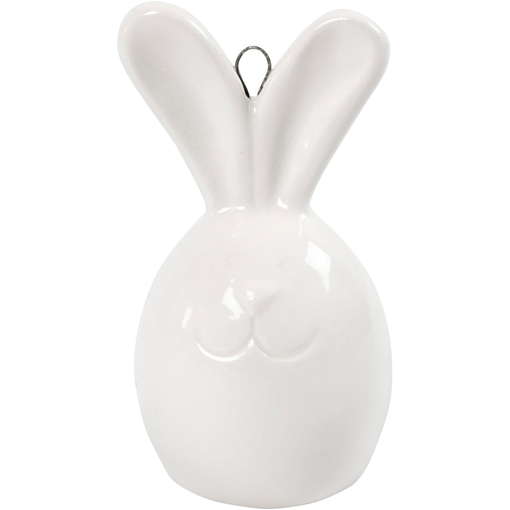 Rabbit, H: 6,7 cm, dia. 3,6 cm, white
