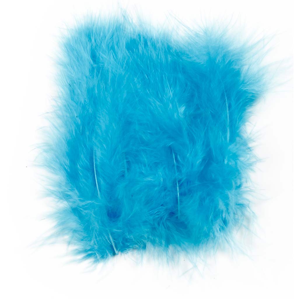 Down, size 5-12 cm, turquoise, 15 pc