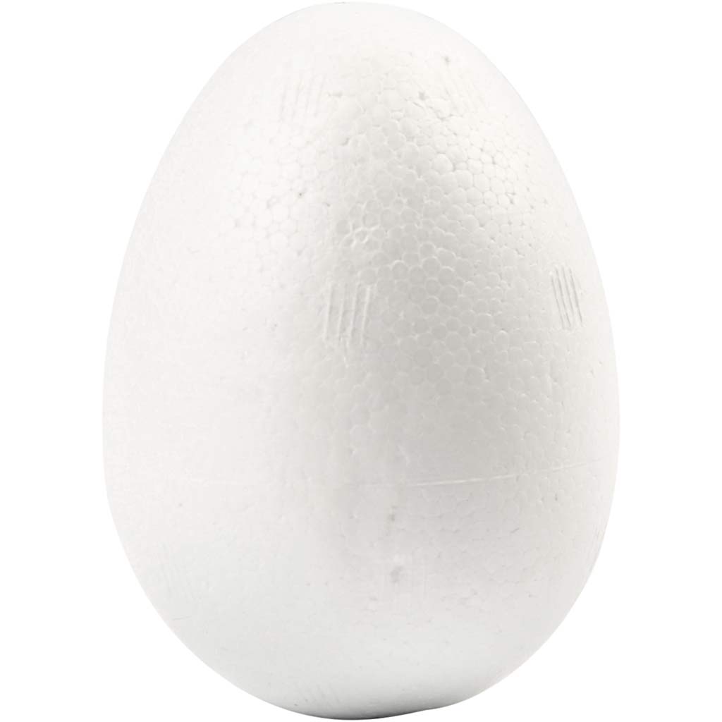 Polystyrene Eggs, H: 6 cm, white, 50 pc