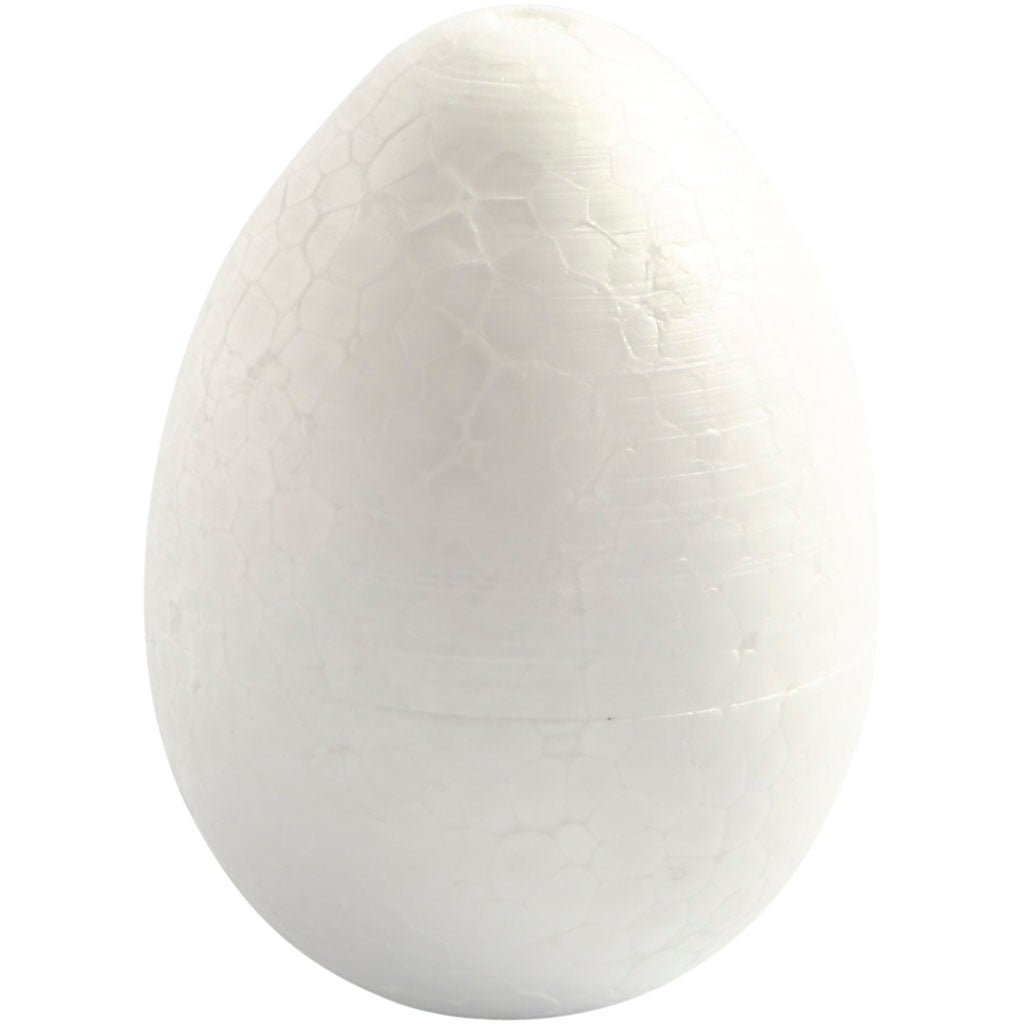 Polystyrene Eggs, H: 10 cm, white, 5 pc