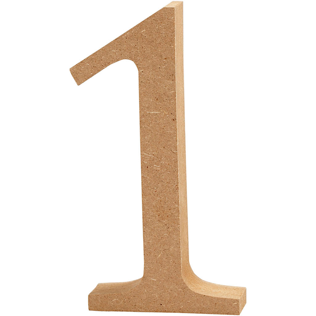 Number, 1, H: 13 cm, thickness 2 cm