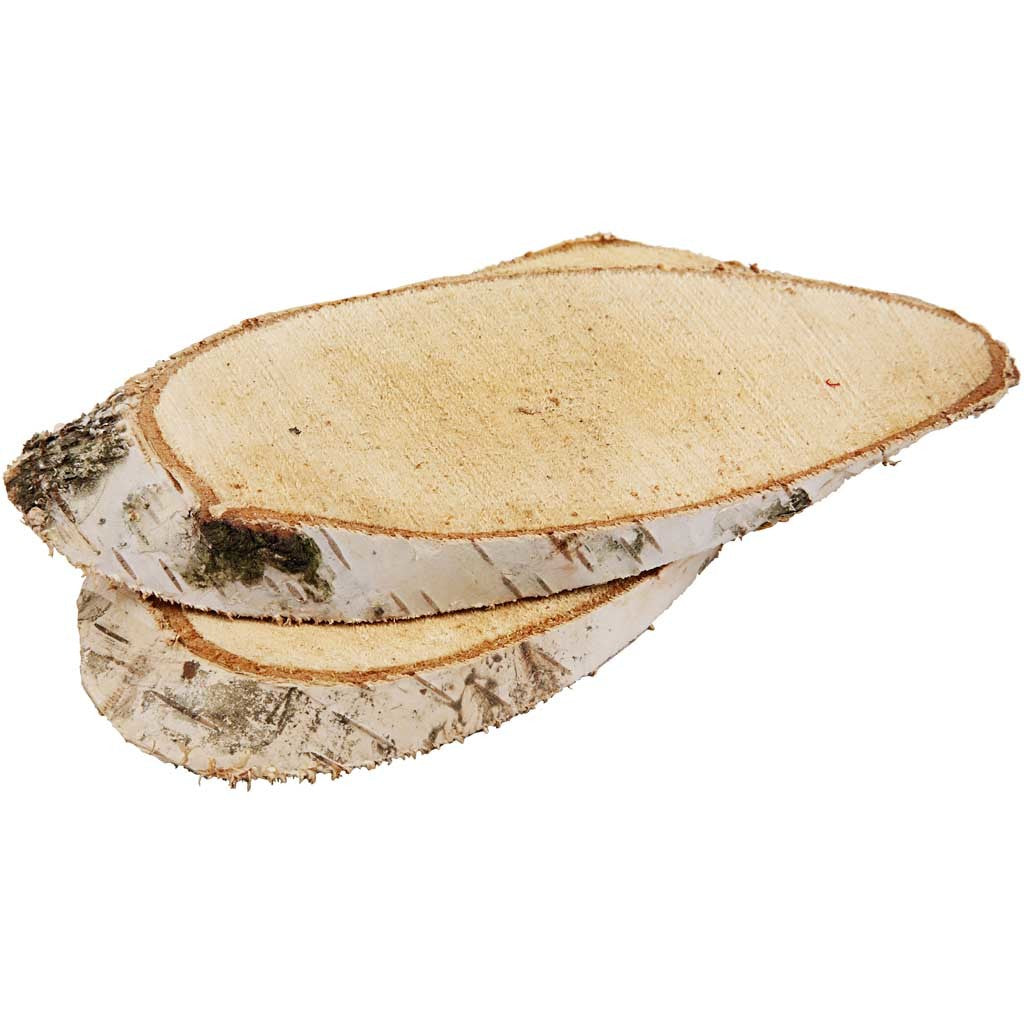 Wood Slices, approx. 15x9 cm, thickness 15 mm, 7pcs