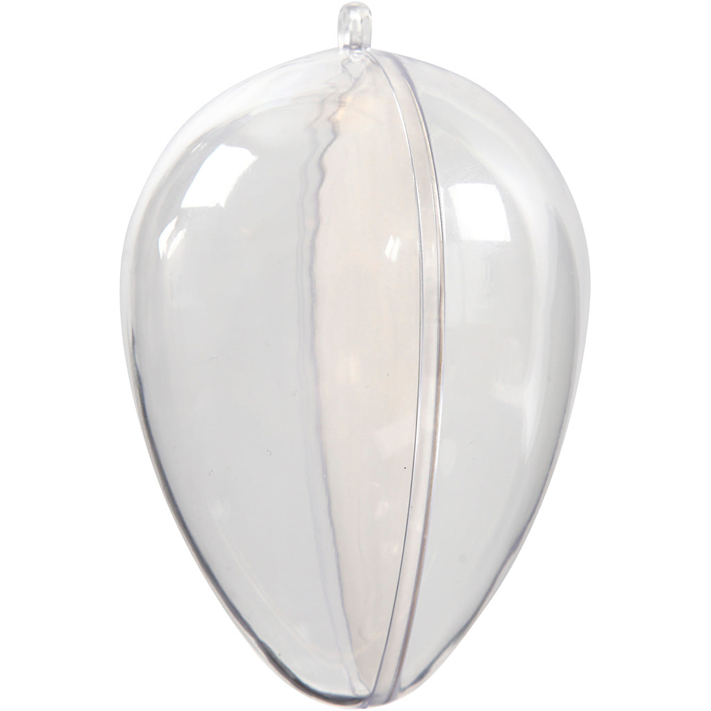 Egg-Shaped Baubles to Decorate, H: 9 cm, 5 set