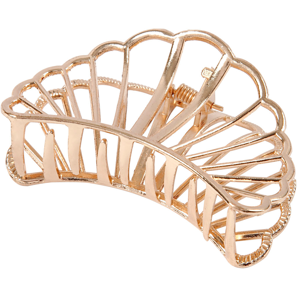Hair claws, L: 80 mm, W: 52 mm, gold-plated