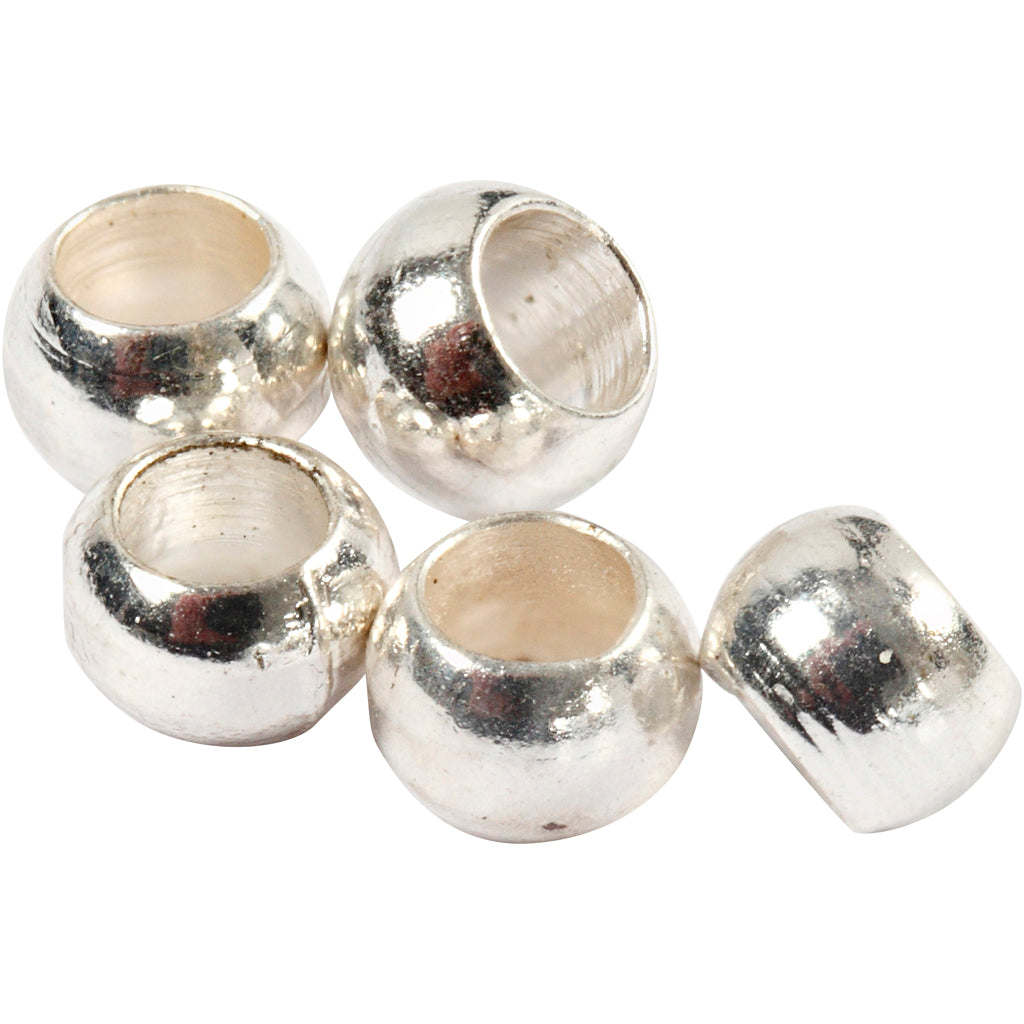 Crimp Beads, dia. 2 mm, silver, 1000 pc